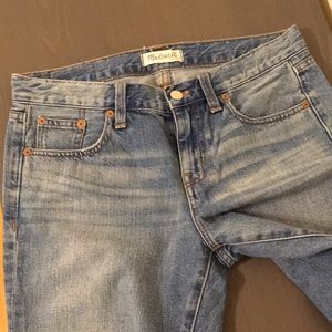 Madewell boyjean light wash 100% cotton